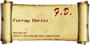 Forray Dorisz névjegykártya